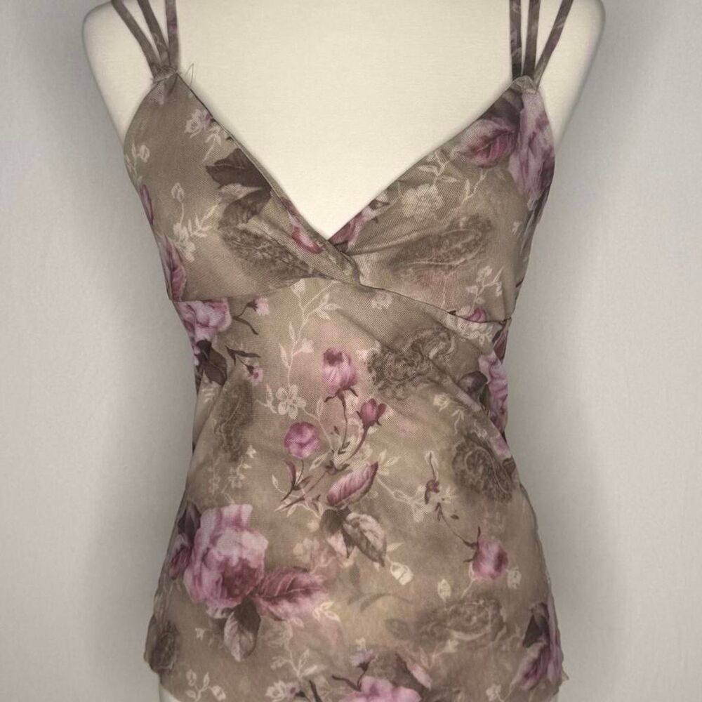 Express Women's Cream and Purple Vest